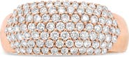 Haus of Brilliance 18K Rose Gold 1.00 Cttw Diamond Multi Row Dome Band Ring
