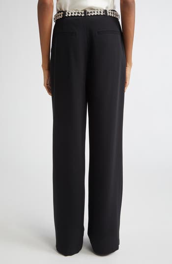 Ester Rhinestone Belt Pleat Front Pants
