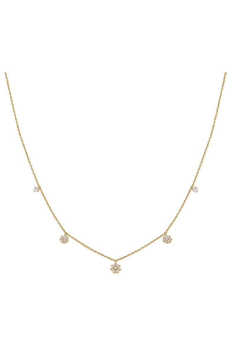 Flora Luxe Floating Necklace, Main, color, Gold Vermeil