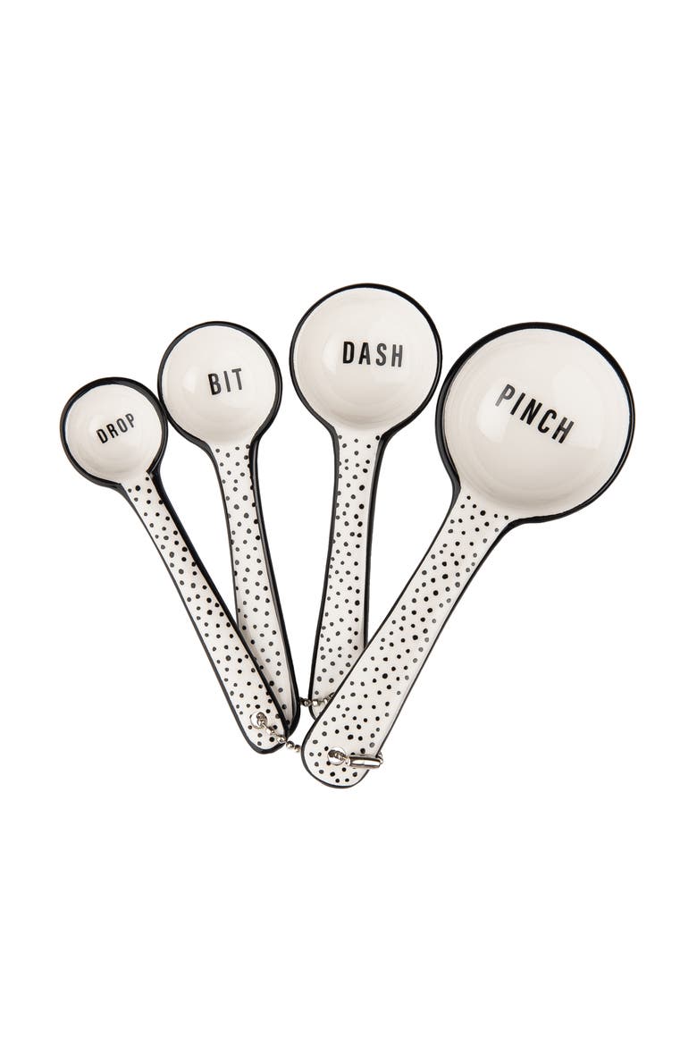 Cer Measuring Spoons Set of 4 Ceramic White, Main, color, White
