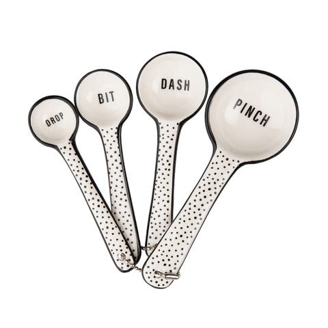 Cer Measuring Spoons Set of 4 Ceramic White