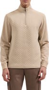 Bugatchi Diamond Quilted Quarter Zip Pullover