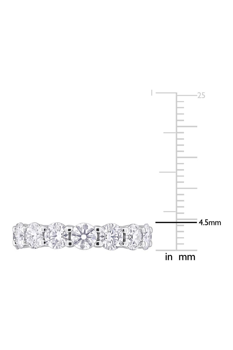 Round Cut Lab-Created Moissanite Eternity Band Ring, Alternate, color, WHITE
