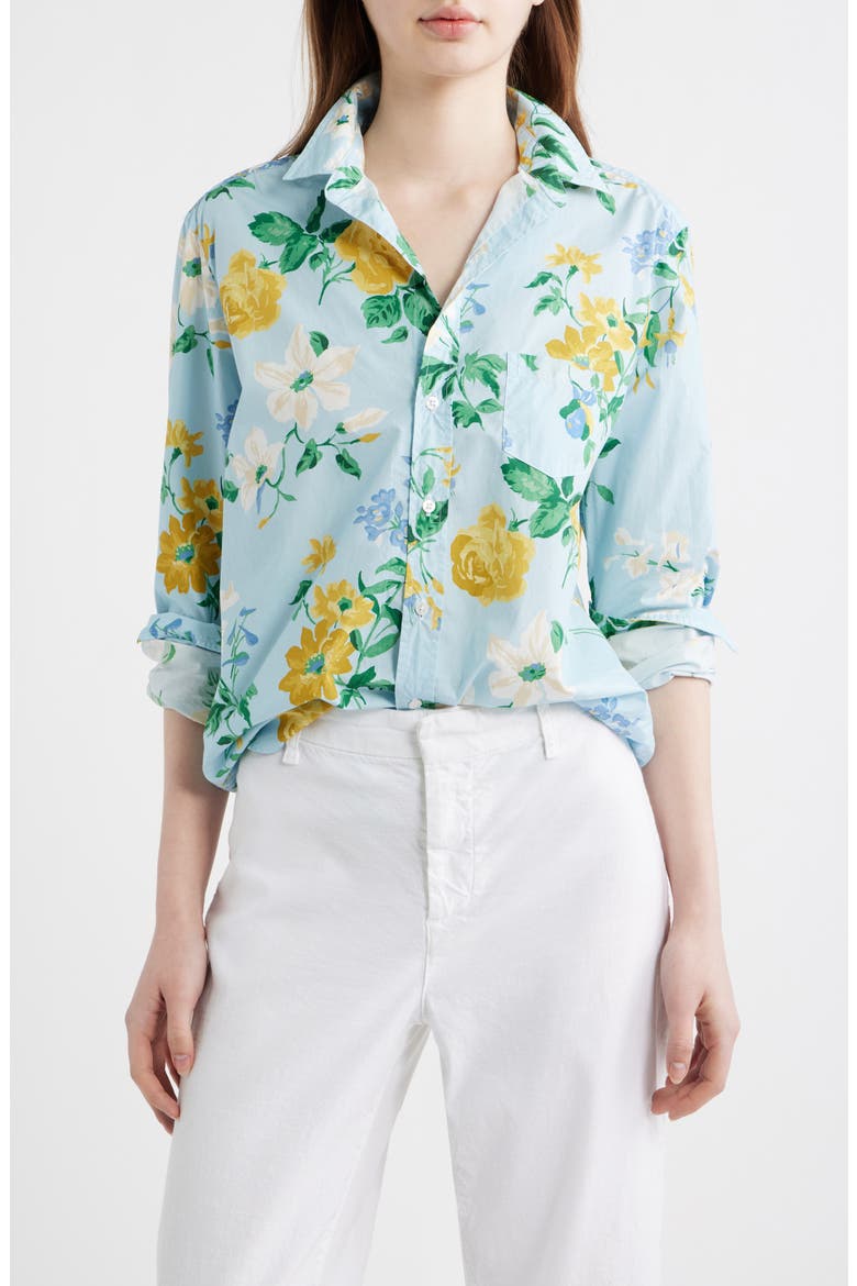 Eileen Relaxed Button-Up Shirt, Main, color, BLUE FLORAL