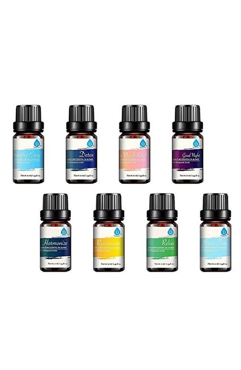 PURSONIC 8 Pack of 100% Pure Essential Aromatherapy Oils, Main, color, Multicolor