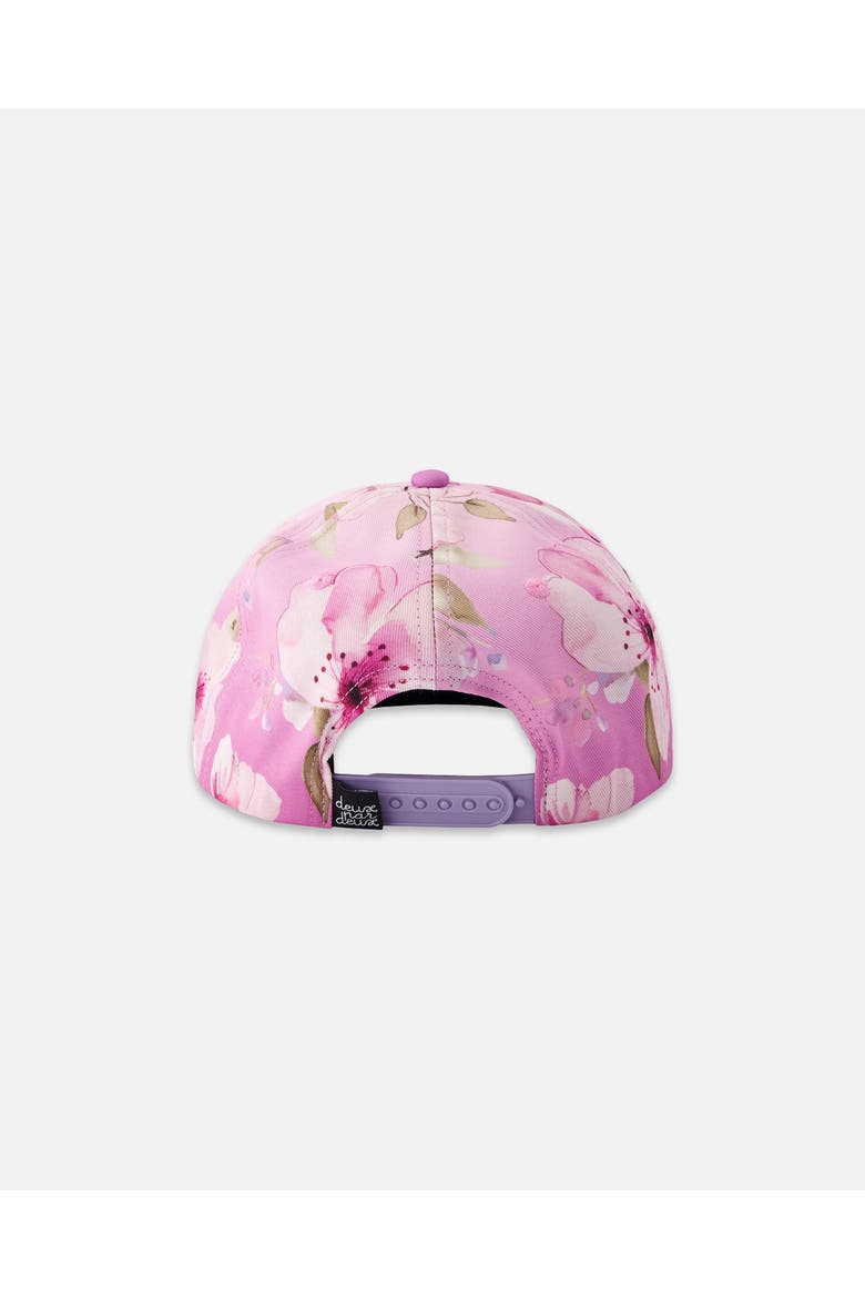 Flat Brim Flower Cap, Alternate, color, Purple Floral Print