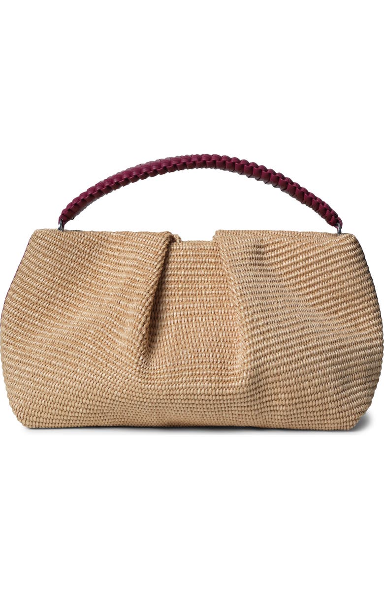 Callista Maxi Pleated Straw Clutch, Main, color,