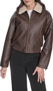 Levi's Faux Leather Bomber Jacket with Faux Shearling Collar