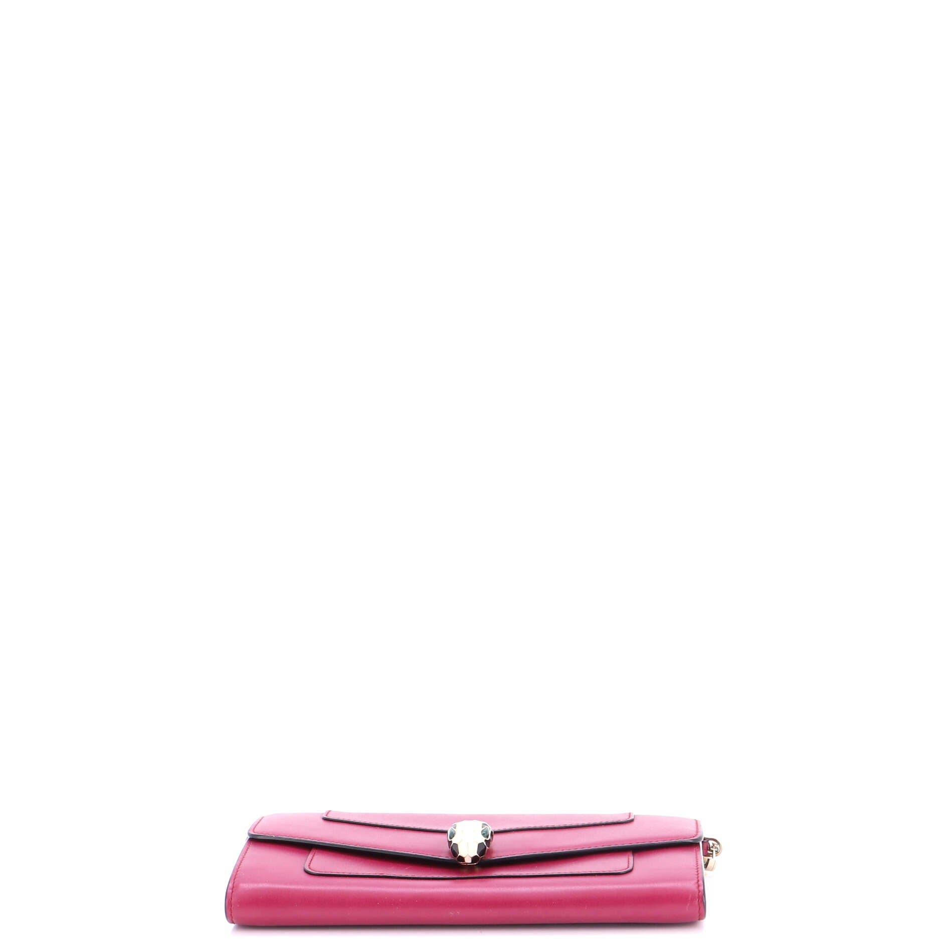 Serpenti Forever Wallet on Chain Leather Long, Alternate, color, Pink