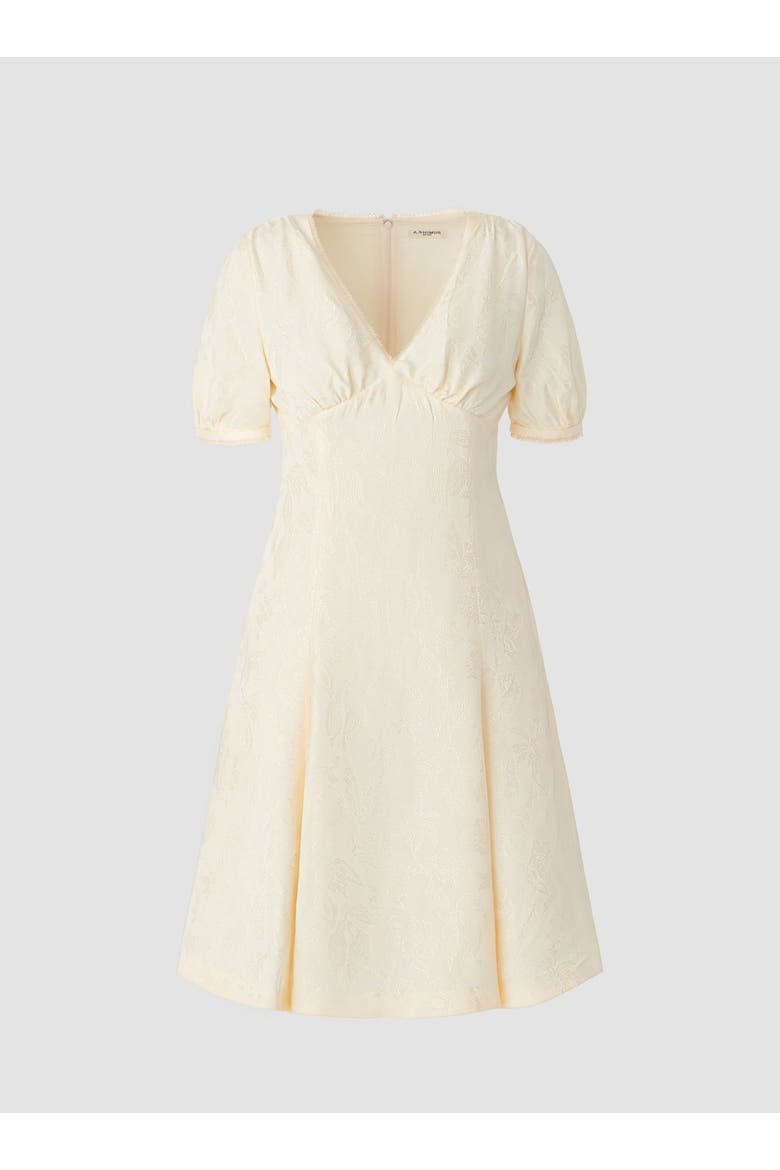 Floral Jacquard Midi Dress, Alternate, color, Off-white