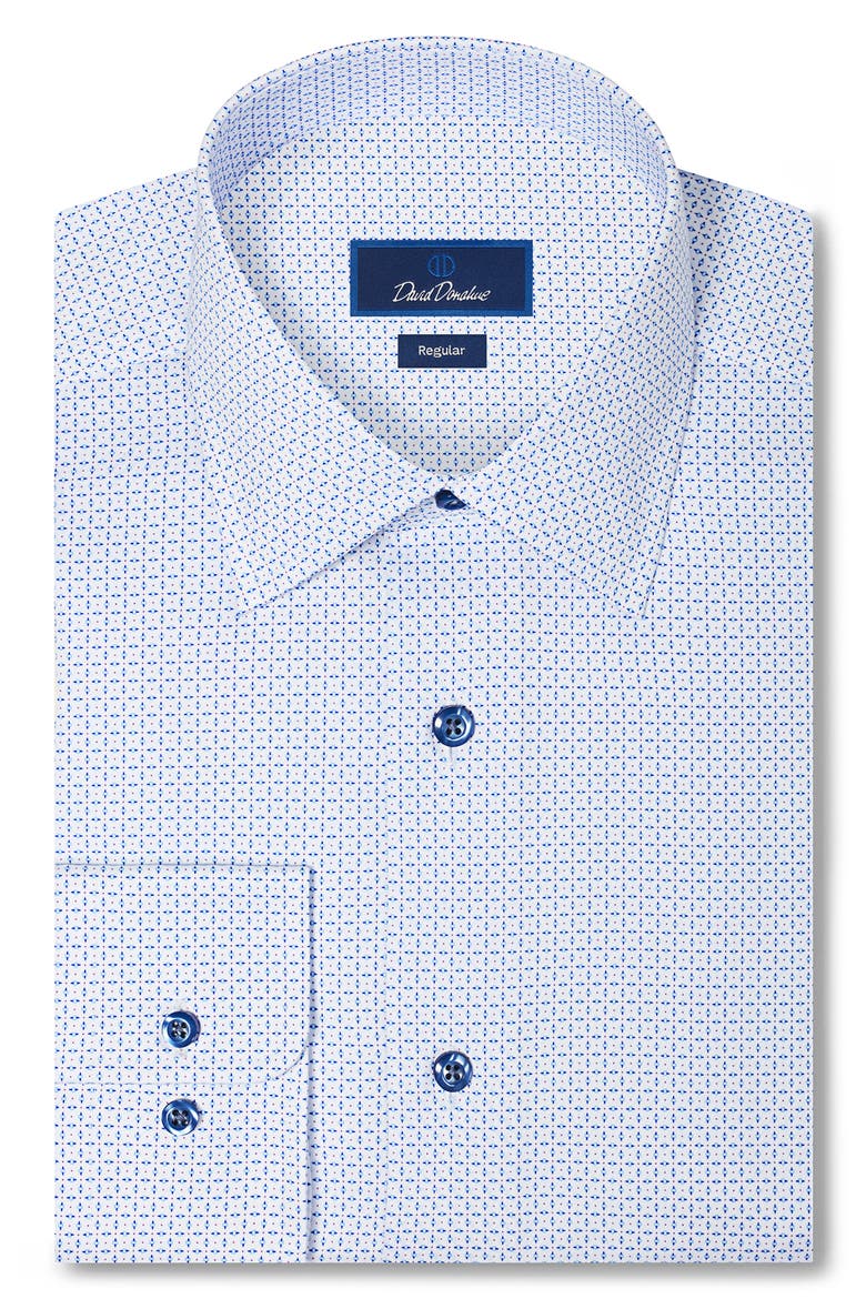 Regular Fit Microcheck Cotton Dress Shirt, Main, color, BLUE/ BERRY