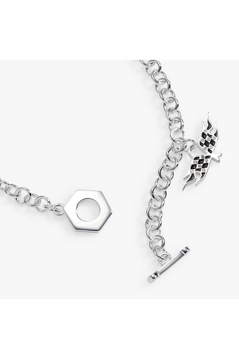 Hot Wheels Racecar Toggle Charm Bracelet, Alternate, color, Silver