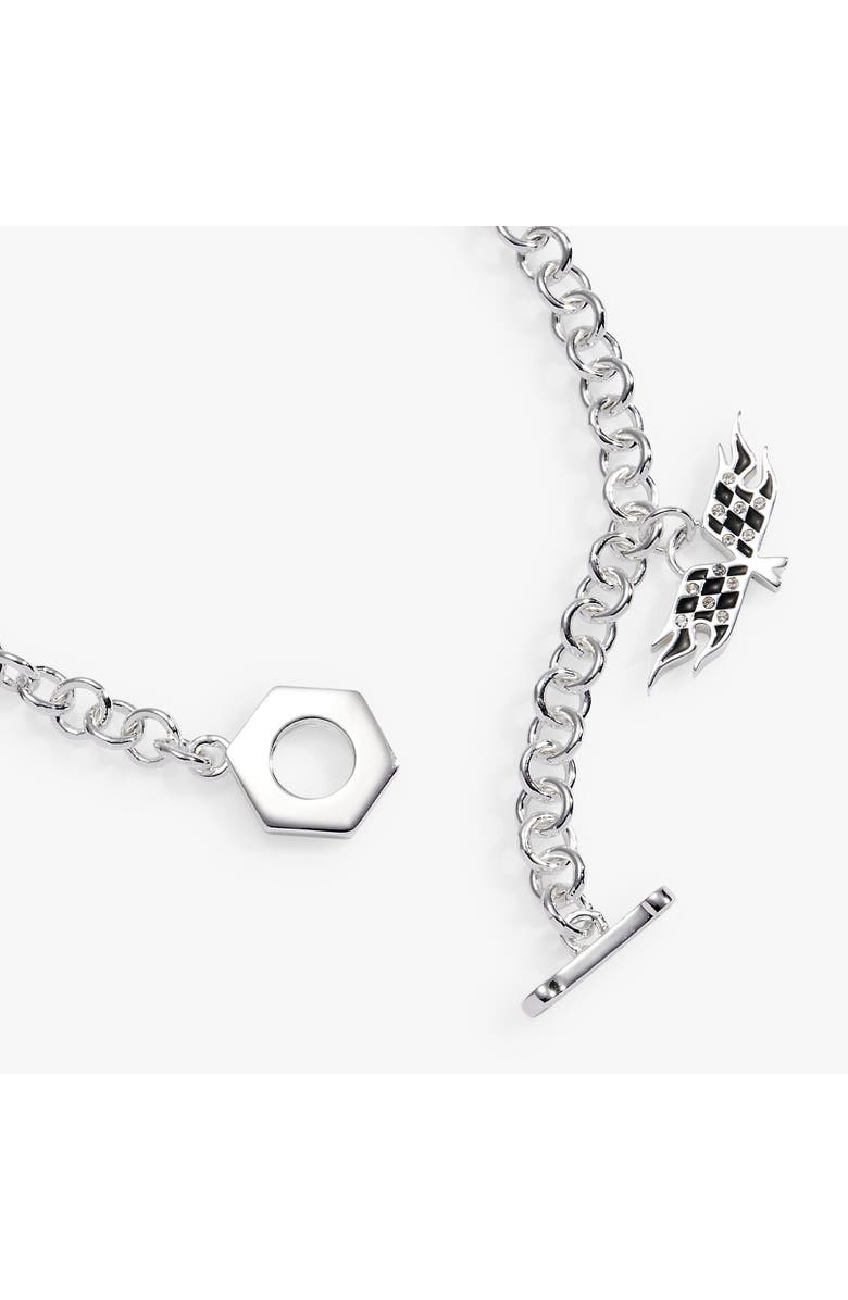 Alex and Ani Hot Wheels Racecar Toggle Charm Bracelet, Alternate, color, Silver
