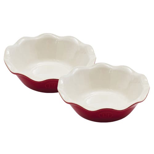 Emile Henry Set Of 2 Mini Pie Dishes In Rouge