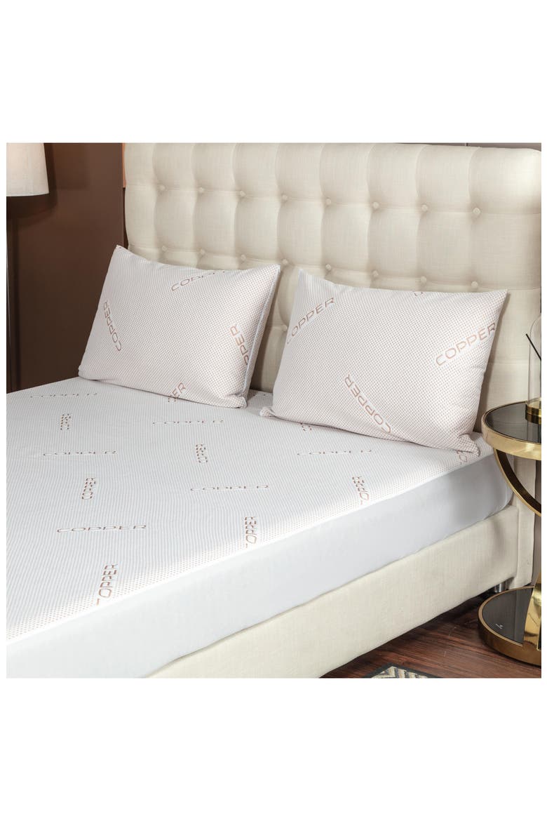 Copper Infused Mattress Topper, Main, color, WHITE