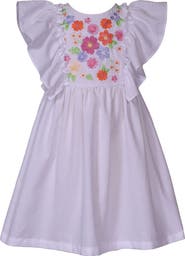 Iris & Ivy Kids' Floral Embroidered Flutter Sleeve Party Dress