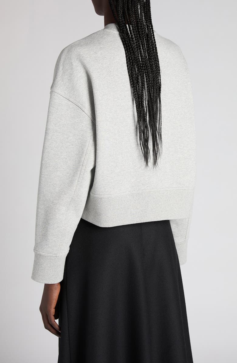 Moncler Logo Patch Sweatshirt, Alternate, color, Light Gray Melange