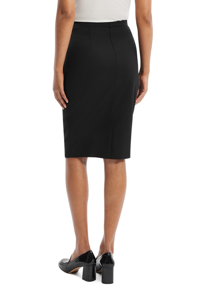 Trace Slim Fit Stretch Wool Skirt, Alternate, color, BLACK