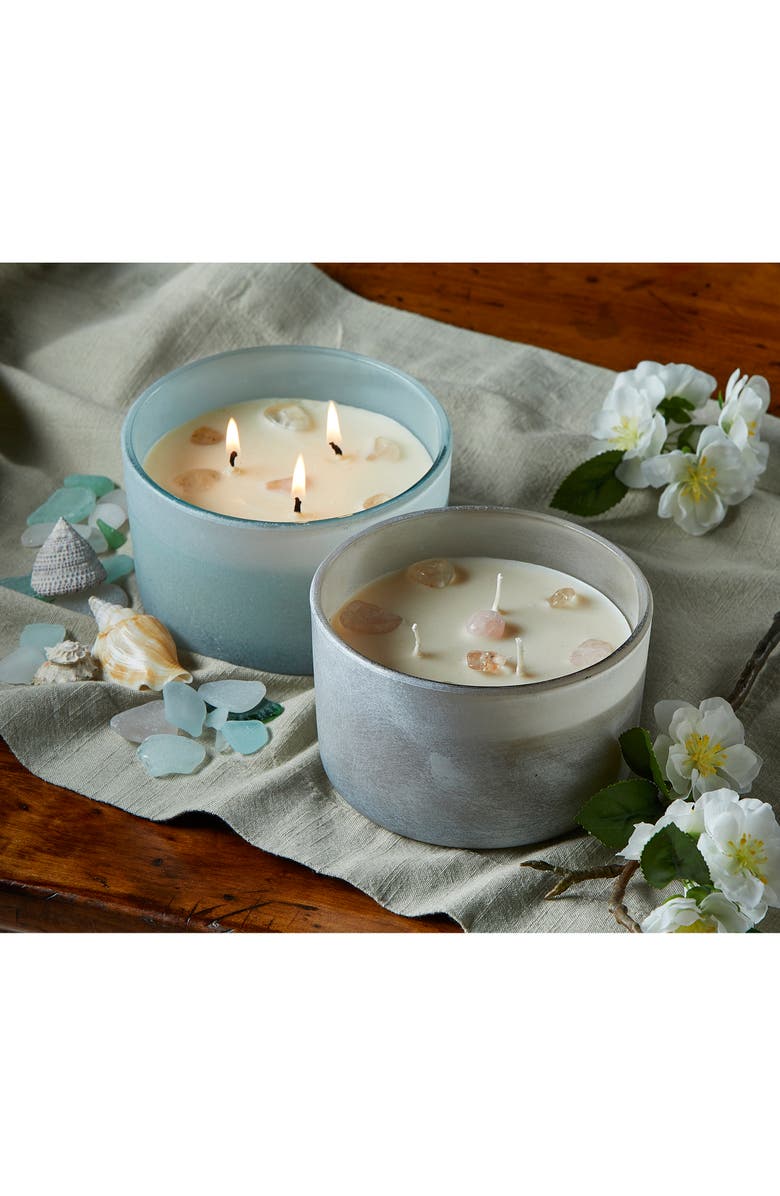 tag Ocean Waves White 3 Wick Candle Scented Soy Paraffin Wax, Alternate, color, Blue