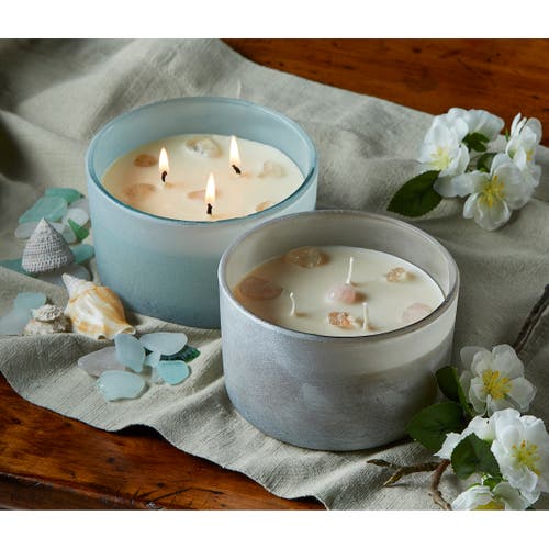Tag Ocean Waves White 3 Wick Candle Scented Soy Paraffin Wax In Gray