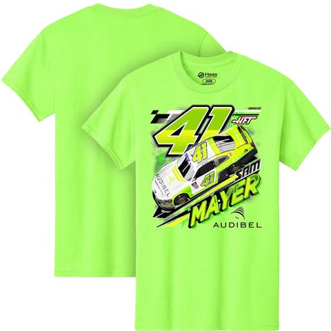 Men's Stewart-Haas Racing Team Collection  Neon Green Sam Mayer Audibel Car T-Shirt