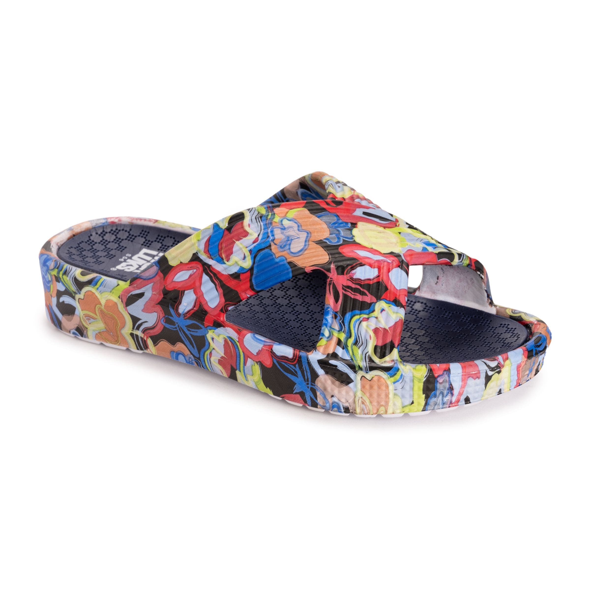 MUK LUKS Spa Day Sandal, Main, color, Graffiti Floral