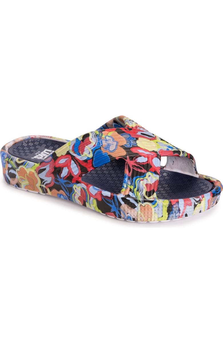 MUK LUKS Spa Day Sandal, Main, color, Graffiti Floral