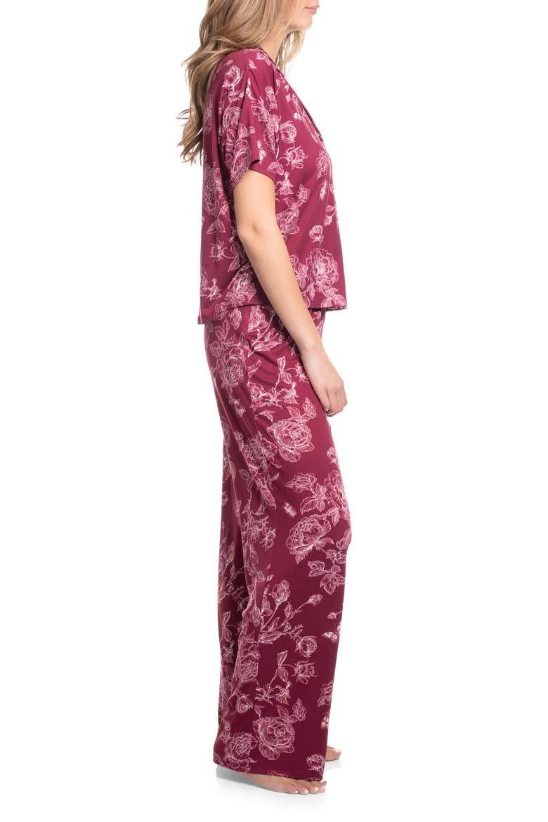 Bowie Knit Pajamas, Alternate, color, BURGUNDY