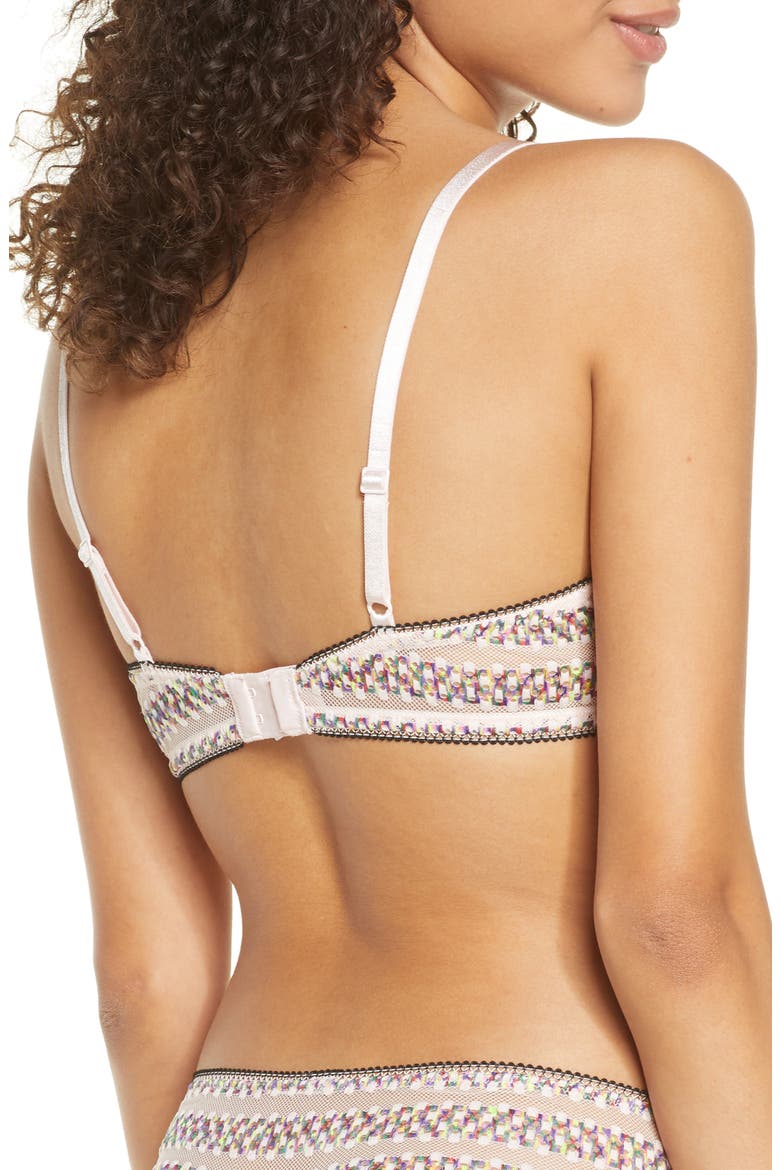 Stripe Lace Triangle Bralette, Alternate, color, NYMPHS THIGH