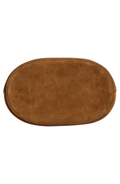 Lie Studio Lié Studio Norma Leather Bucket Tote In Maple Brown Suede