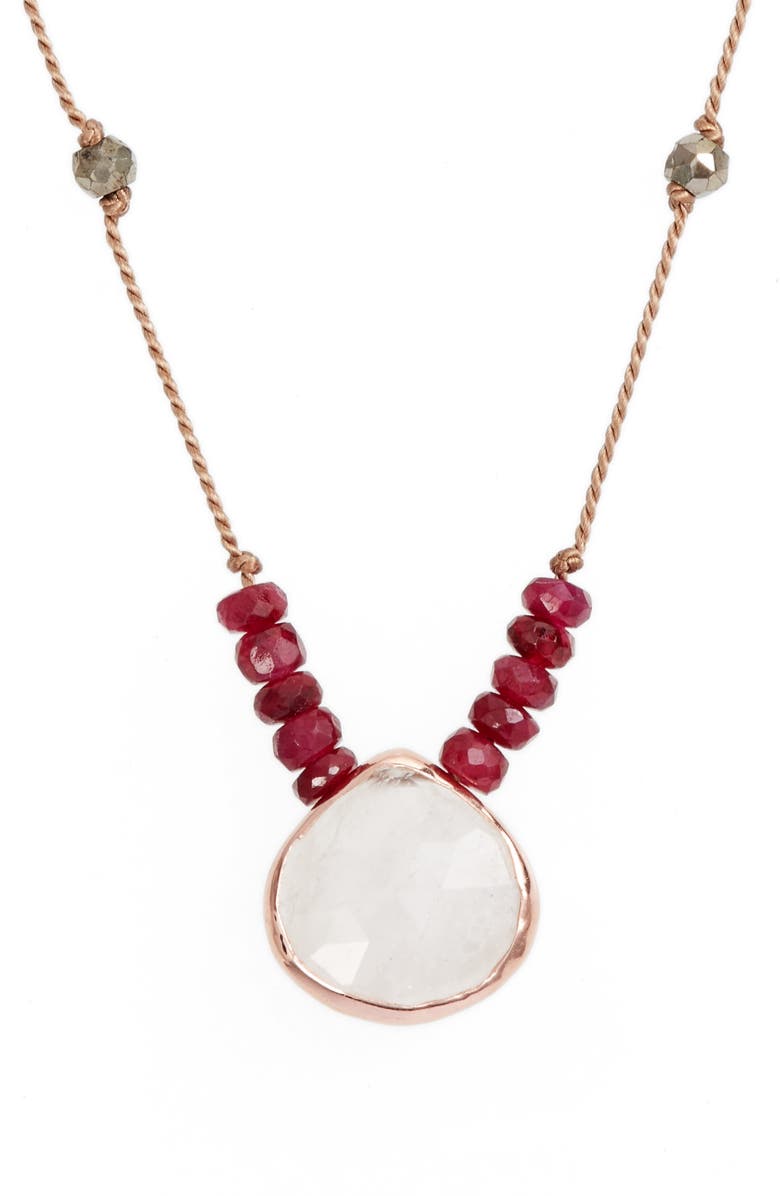 ela rae Sylvie Semiprecious Stone Necklace, Main, color, 