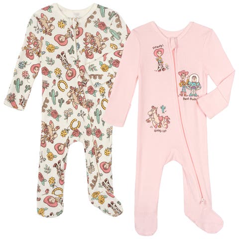 Toy Story Baby Girls' 2-Pack Footed Sleep N' Play Coveralls (Baby)