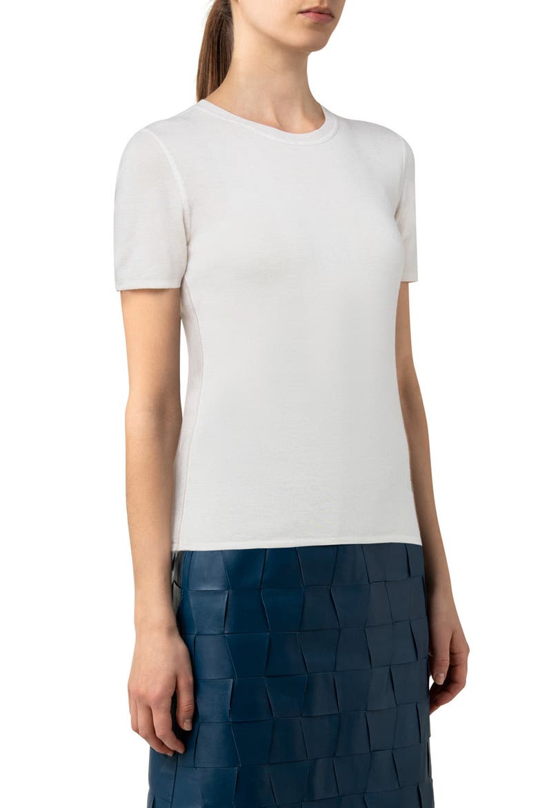 Cashmere & Silk T-Shirt, Alternate, color, ECRU