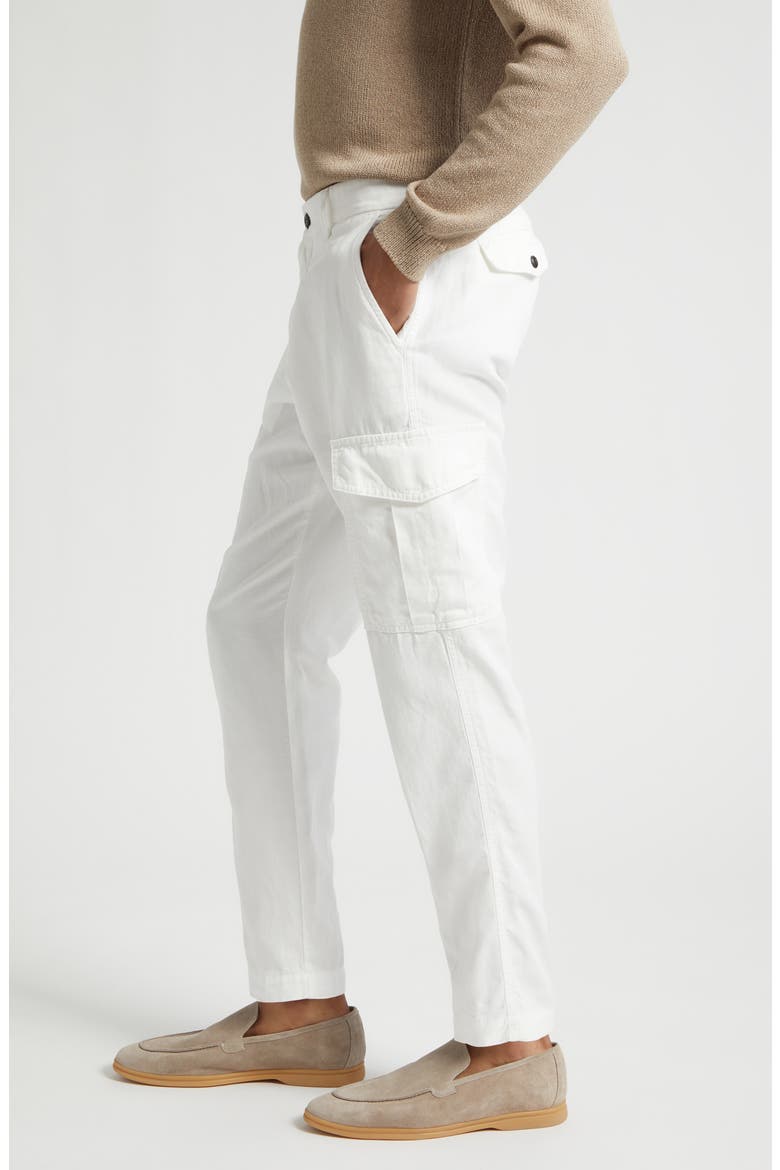 Cotton & Linen Cargo Pants, Alternate, color, 01 WHITE
