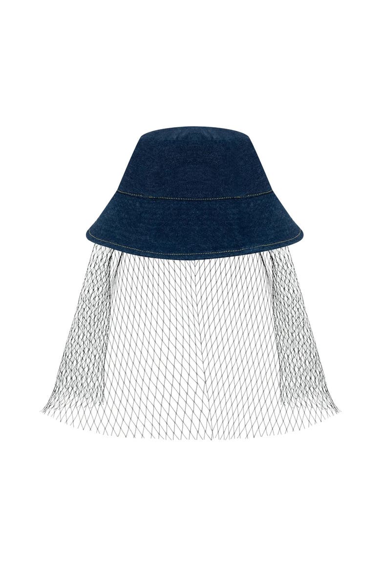 Denim Veil Bucket Hat, Main, color, Blue