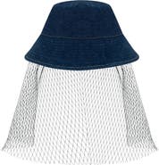 ÚCHÈ Denim Veil Bucket Hat