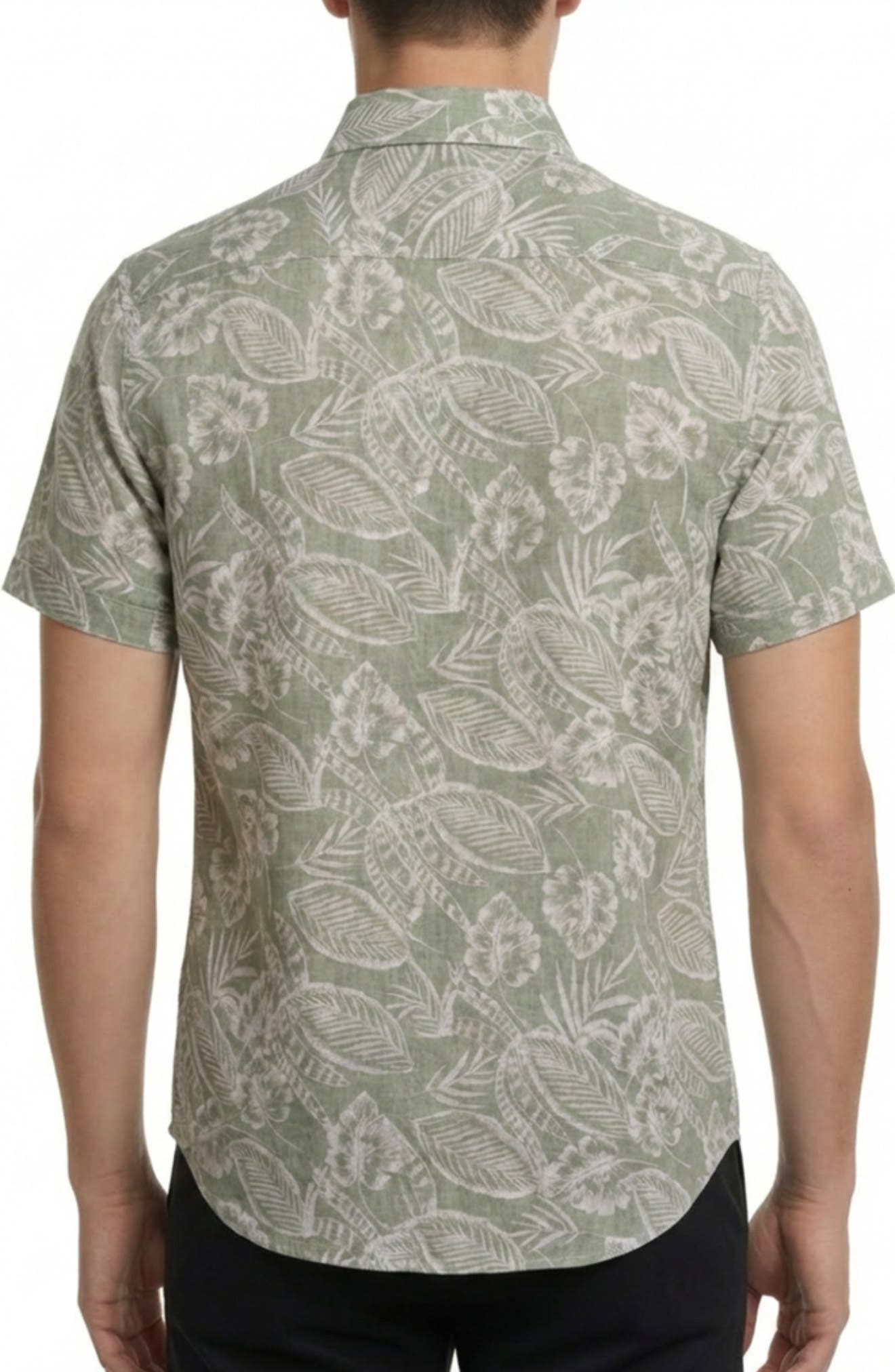 Yarn Dye Tropical Print Button-Up Shirt - image 2
