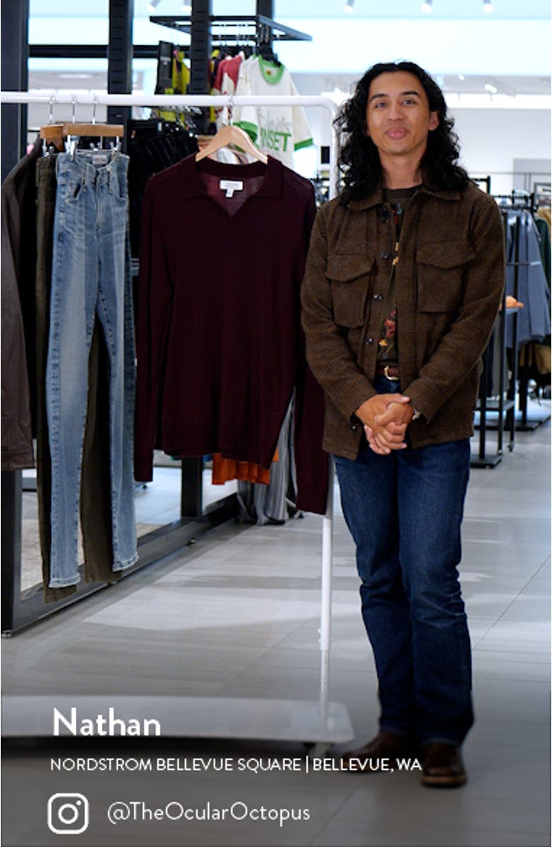 Johnny Collar Long Sleeve Merino Wool Sweater, sales video thumbnail