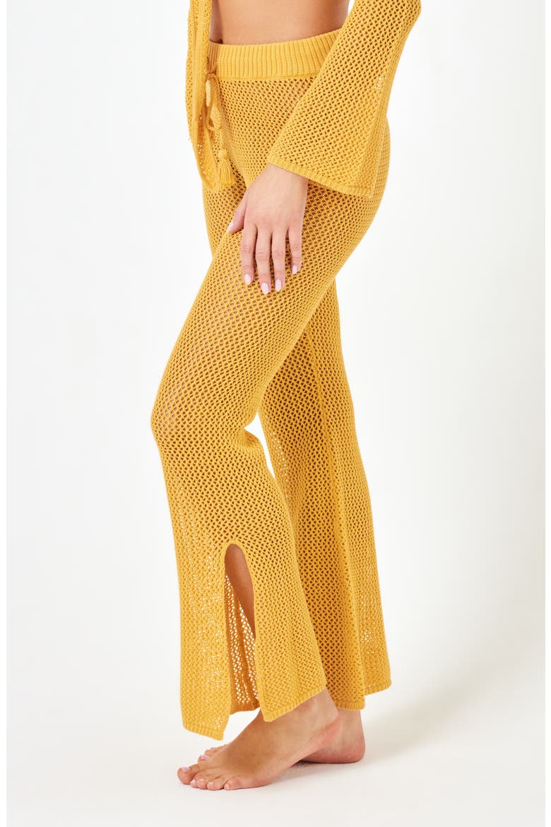 Los Cabos Open Stitch Cover-Up Sweater Pants, Alternate, color, SUNSHINE