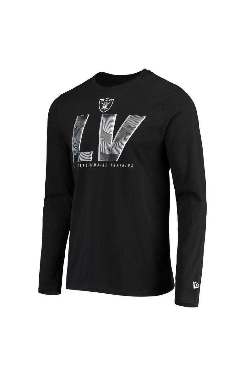 New Era Men's New Era Black Las Vegas Raiders Combine Authentic Static Abbreviation Long Sleeve T-Shirt, Alternate, color, 
