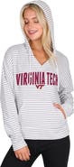 CONCEPTS SPORT Men's Concepts Sport White/Gray Virginia Tech Hokies French Terry Striped V-Neck Pullover Hoodie