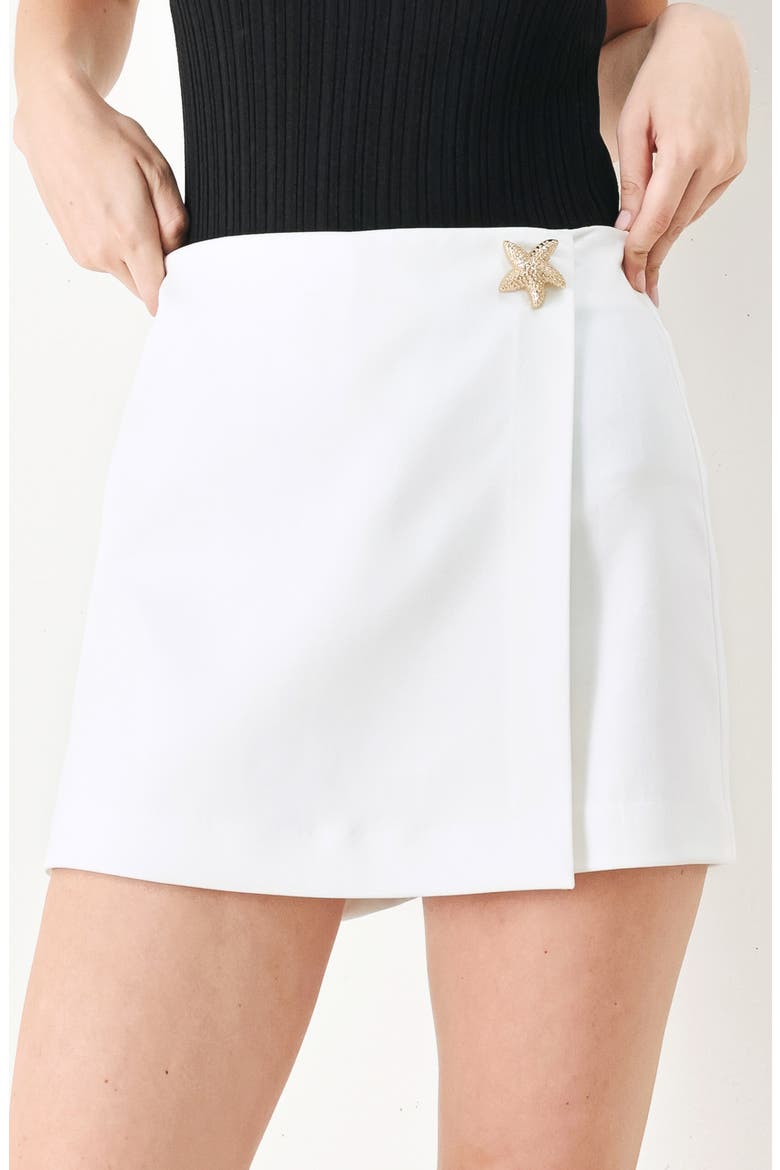 Solid Woven Skort, Alternate, color, WHITE