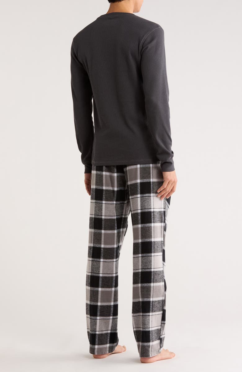 Columbia Long Sleeve Thermal Shirt & Plaid Flannel Pants Pajamas, Alternate, color, City Grey/ Trapper Window