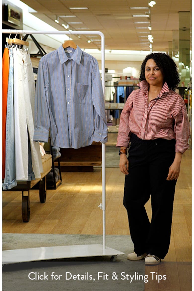 Stripe Cotton Blend Button-Up Shirt video