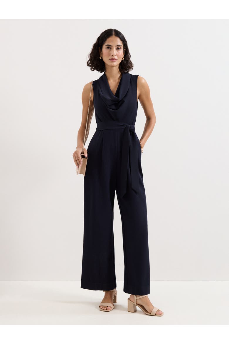 Emry Cowl Neck Jumpsuit, Main, color, Navy