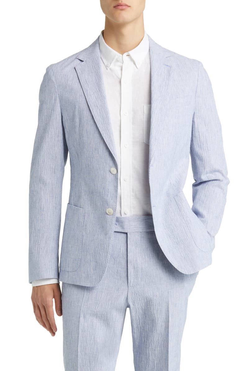BOSS Hanry Stretch Cotton & Linen Suit, Alternate, color, Open Bu