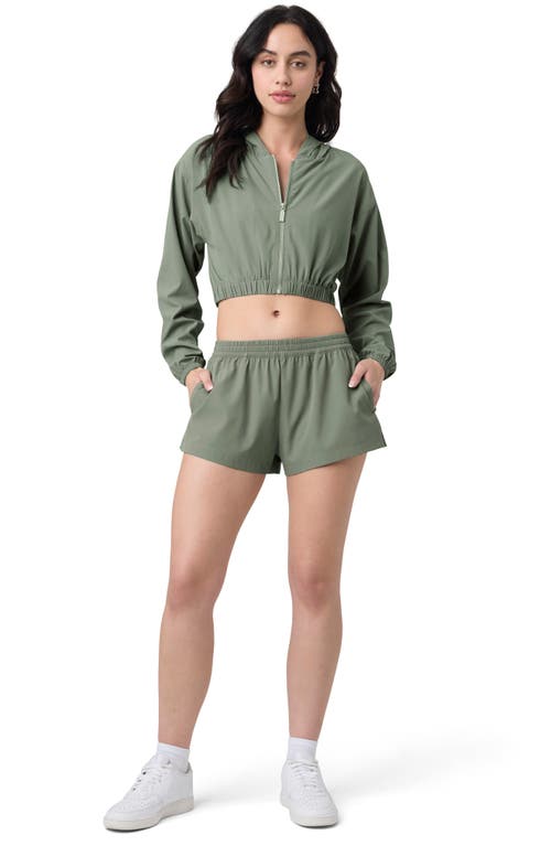 FLORENCE BY MILLS FLORENCE BY MILLS FRONT ZIP HOODED CROP TRACK JACKET 