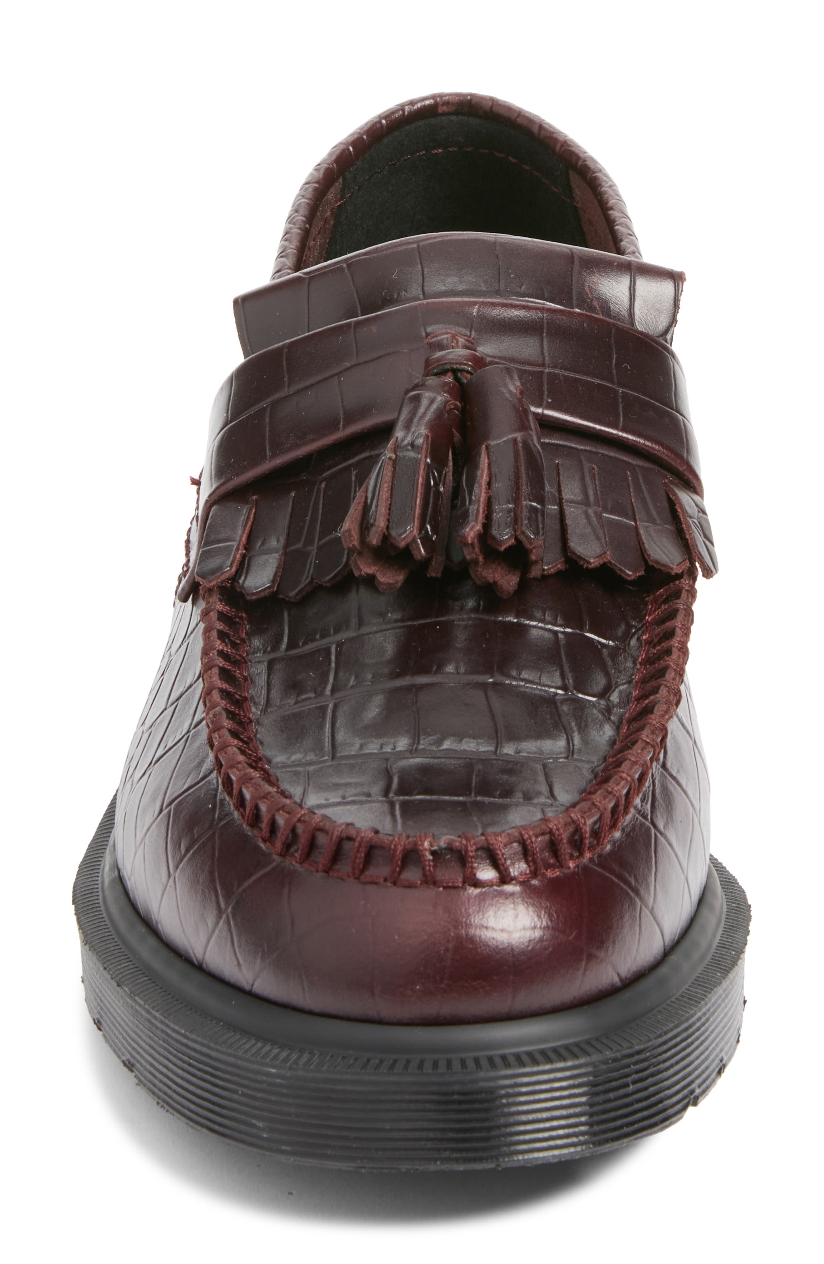 Adrian Croc Embossed Tassel Loafer, Alternate, color, SPICED BROWN