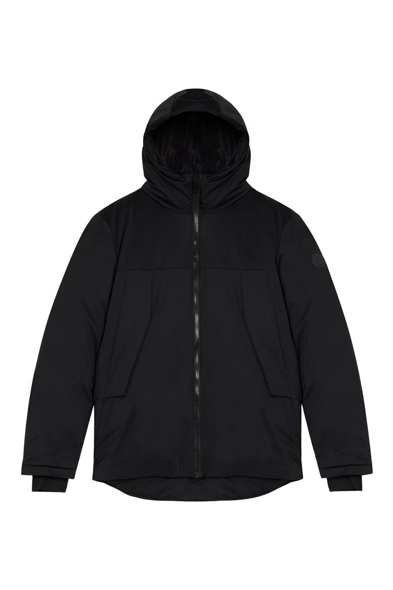 Hans Mid Length Hooded Parka, Alternate, color, BLACK