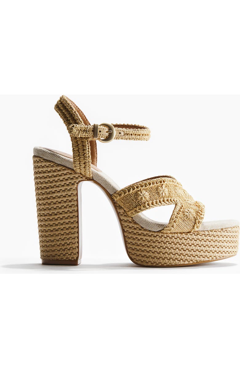 H&M Heeled espadrilles, Alternate, color, Beige